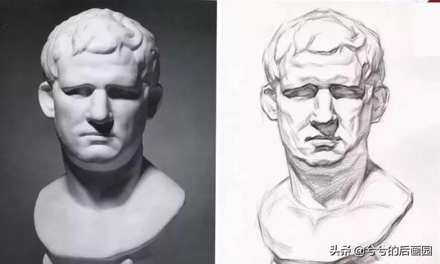 素描石膏头像4个阶段，常见石膏素描头像