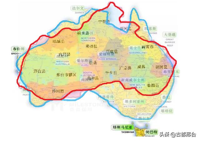 澳大利亚轮廓图，澳大利亚地图缩小版（全套高清地图之大洋洲各国）