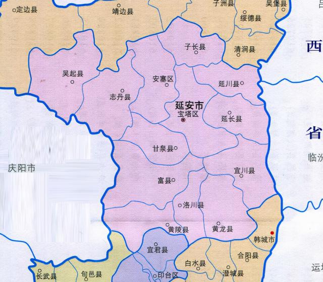 延安人口分布图，延安区人口（宝塔区64.1万）