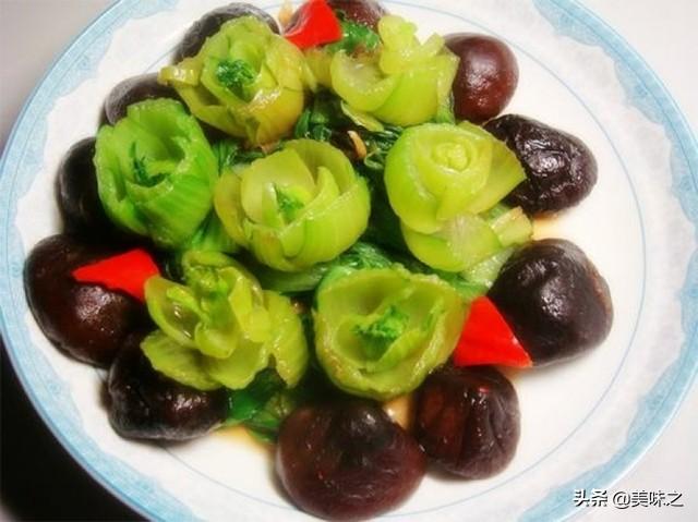 香菇油菜的做法最正宗的做法，高颜值的香菇油菜16种做法