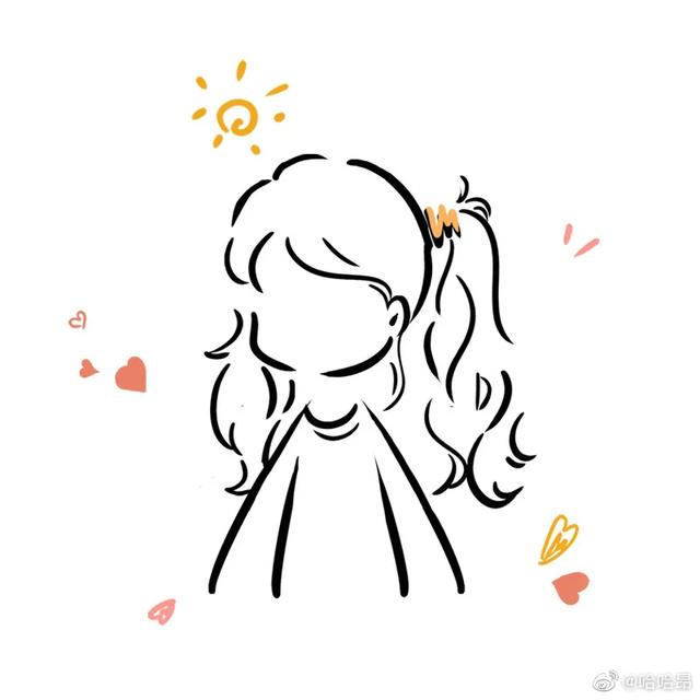 扎马尾简单的简笔画，儿童简笔画教程-扎马尾辫的小女孩