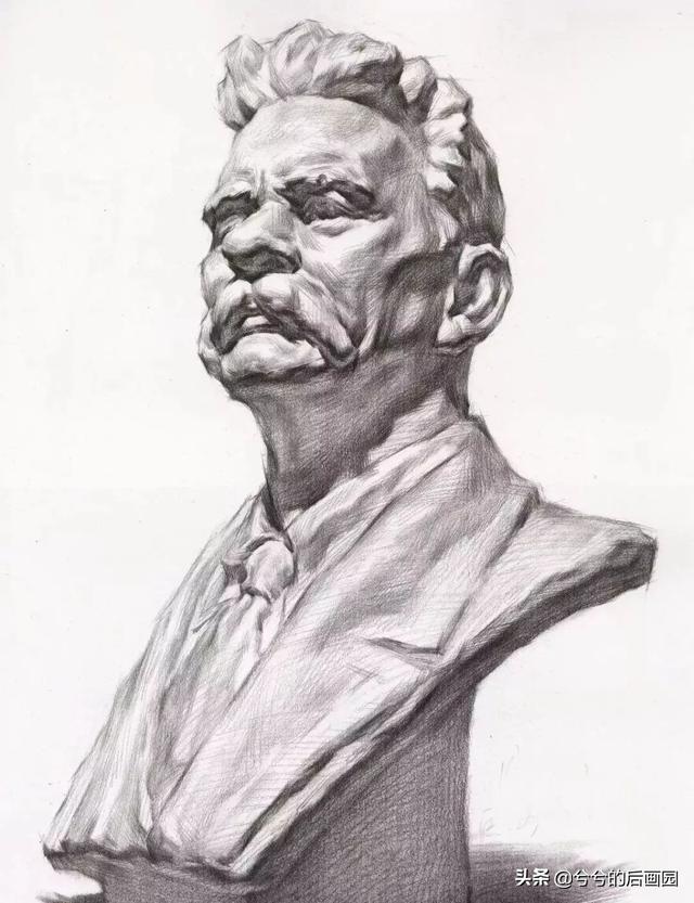 素描石膏头像4个阶段，常见石膏素描头像