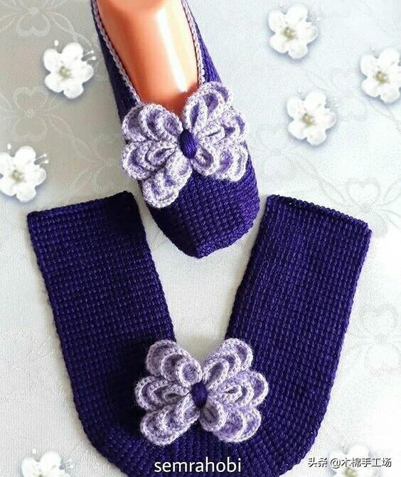 钩鞋子教程从头到尾纯色，像我这样手工钩编一双