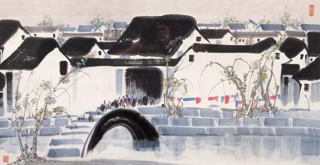 吴冠中江南水乡水墨画，江南水乡吴冠中水墨画（吴冠中笔下的别样江南）