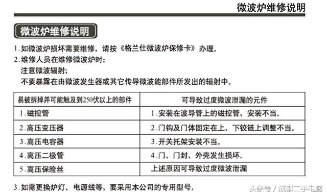 格兰仕故障对照表，格兰仕微波炉常见故障及排除方法