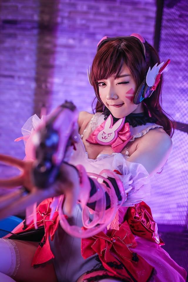守望先锋黑猫露娜cos，韩国美女COSER演绎守望先锋魔法D.VA