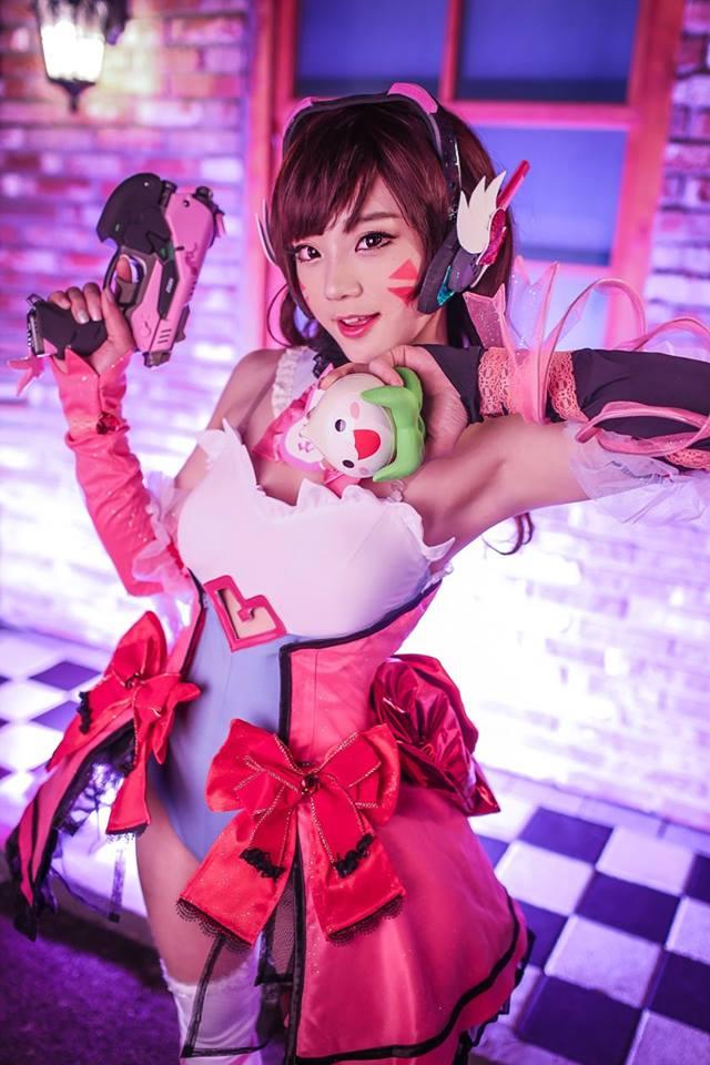 守望先锋黑猫露娜cos，韩国美女COSER演绎守望先锋魔法D.VA