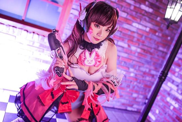 守望先锋黑猫露娜cos，韩国美女COSER演绎守望先锋魔法D.VA