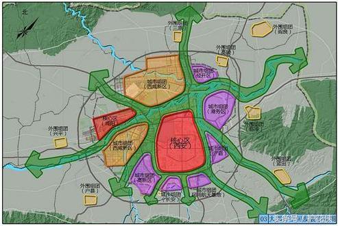 西咸新区规划图，西安未来15年规划图