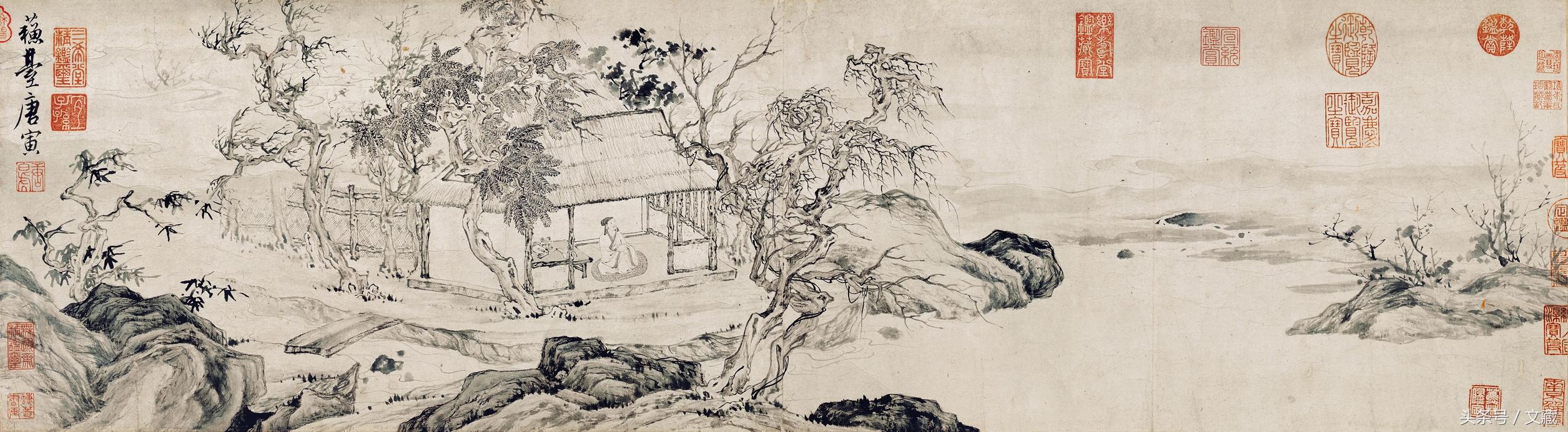 鉴赏唐寅100幅高清书画，明代唐伯虎精美画作高清欣赏系列