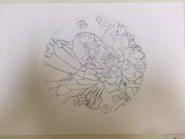 团扇图案手绘图片，手绘团扇简单（执一轮小扇轻扑流萤）