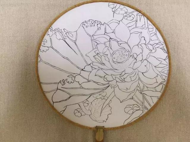 团扇图案手绘图片，手绘团扇简单（执一轮小扇轻扑流萤）