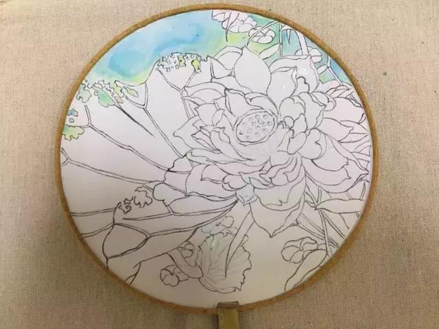 团扇图案手绘图片，手绘团扇简单（执一轮小扇轻扑流萤）