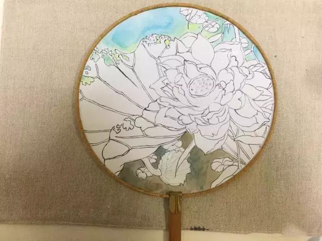 团扇图案手绘图片，手绘团扇简单（执一轮小扇轻扑流萤）