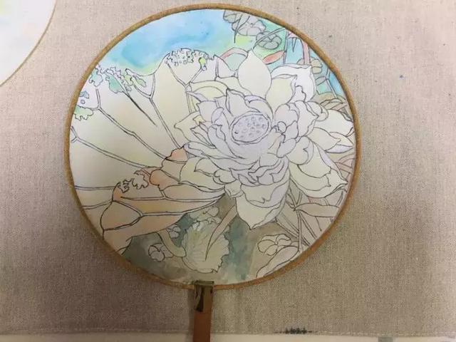 团扇图案手绘图片，手绘团扇简单（执一轮小扇轻扑流萤）