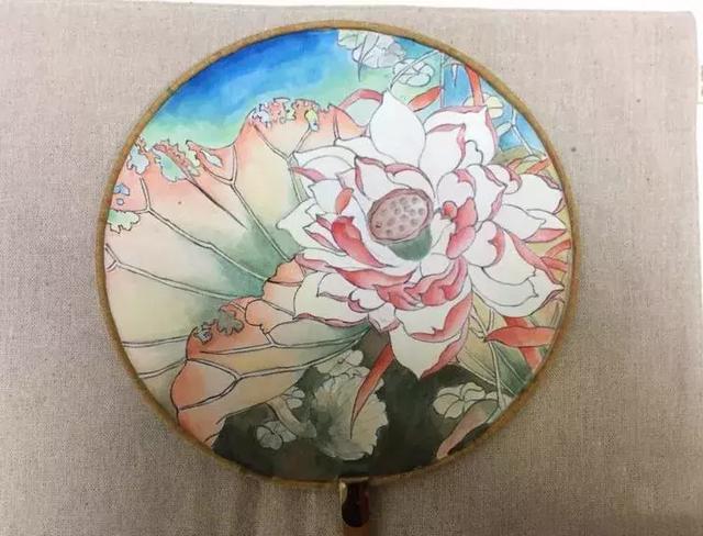 团扇图案手绘图片，手绘团扇简单（执一轮小扇轻扑流萤）