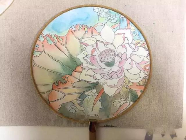 团扇图案手绘图片，手绘团扇简单（执一轮小扇轻扑流萤）