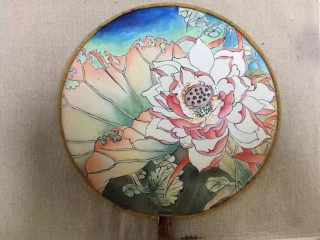 团扇图案手绘图片，手绘团扇简单（执一轮小扇轻扑流萤）