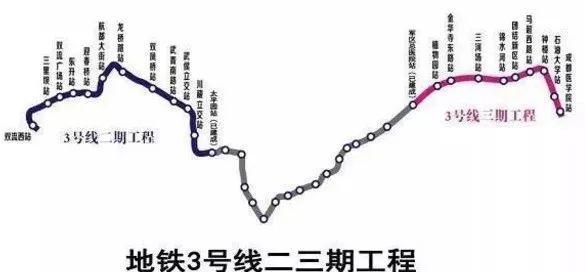 三号地铁线路图，地铁3号线最新线路图南延（官方最新文件显示）