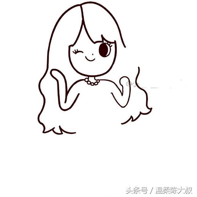一年级美人鱼公主画,100种女生可爱简笔画卡通