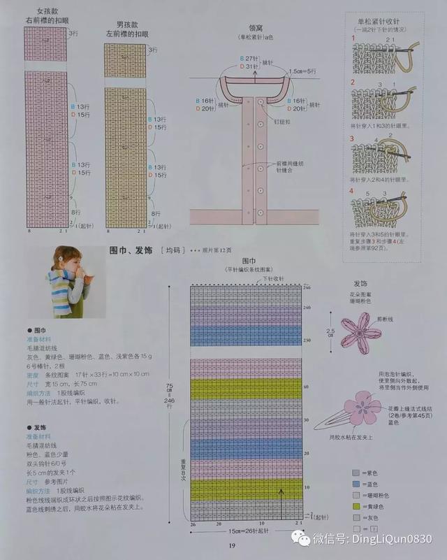 儿童棒针毛衣全集，棒针教程儿童可爱毛衣