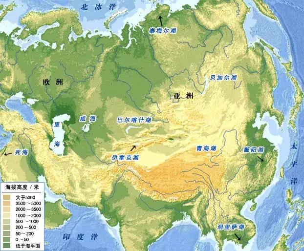 区域特征与区域地理特征，区域认知亚洲地理概况