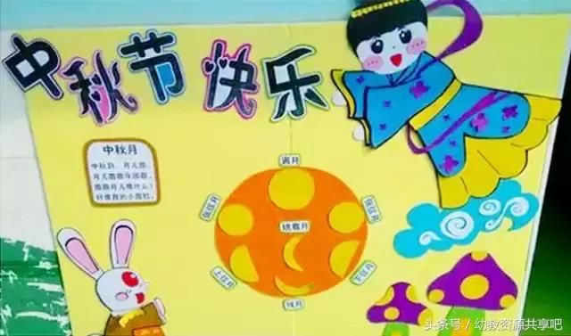 幼儿园中秋节主题墙，幼儿园元旦主题墙创意手工简单