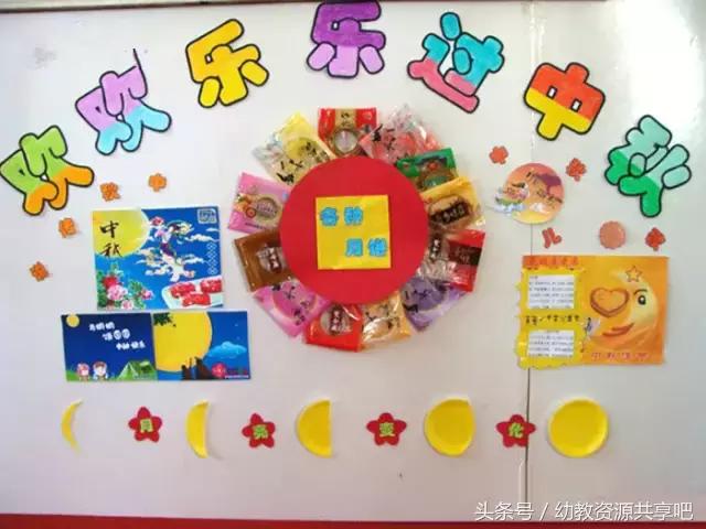 幼儿园中秋节主题墙，幼儿园元旦主题墙创意手工简单