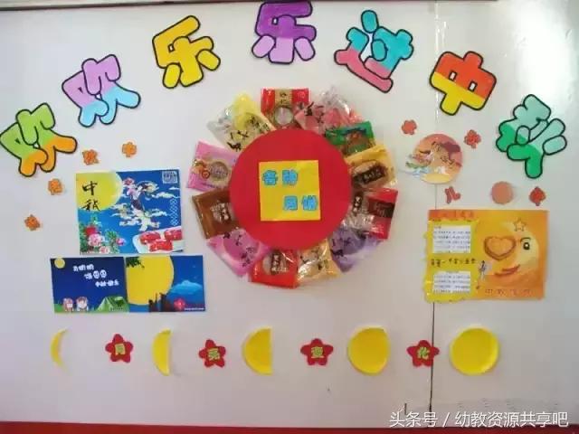 幼儿园中秋节主题墙，幼儿园元旦主题墙创意手工简单
