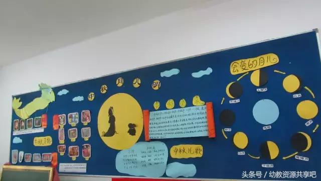 幼儿园中秋节主题墙，幼儿园元旦主题墙创意手工简单