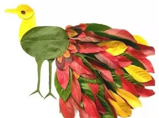 树叶拼图图片大全儿童，树叶拼贴画大全幼儿园