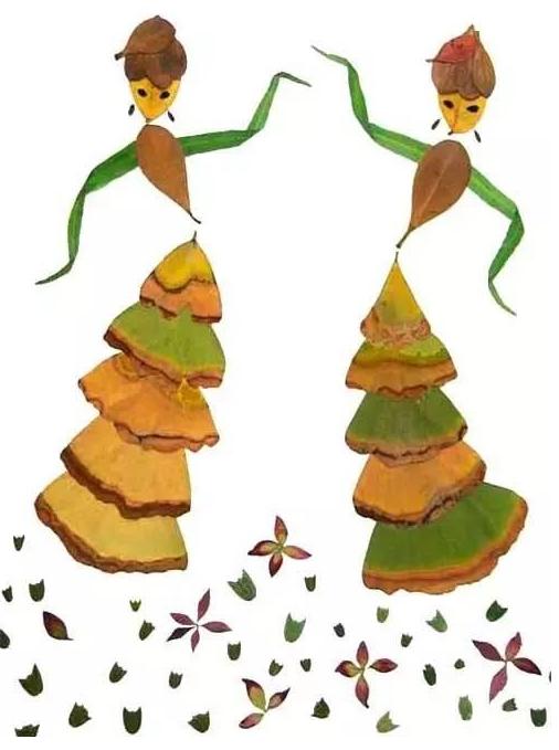 树叶拼图图片大全儿童，树叶拼贴画大全幼儿园