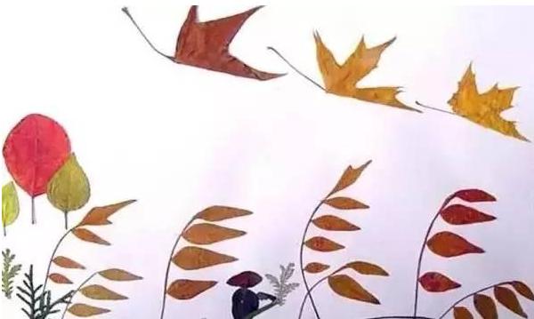 树叶拼图图片大全儿童，树叶拼贴画大全幼儿园