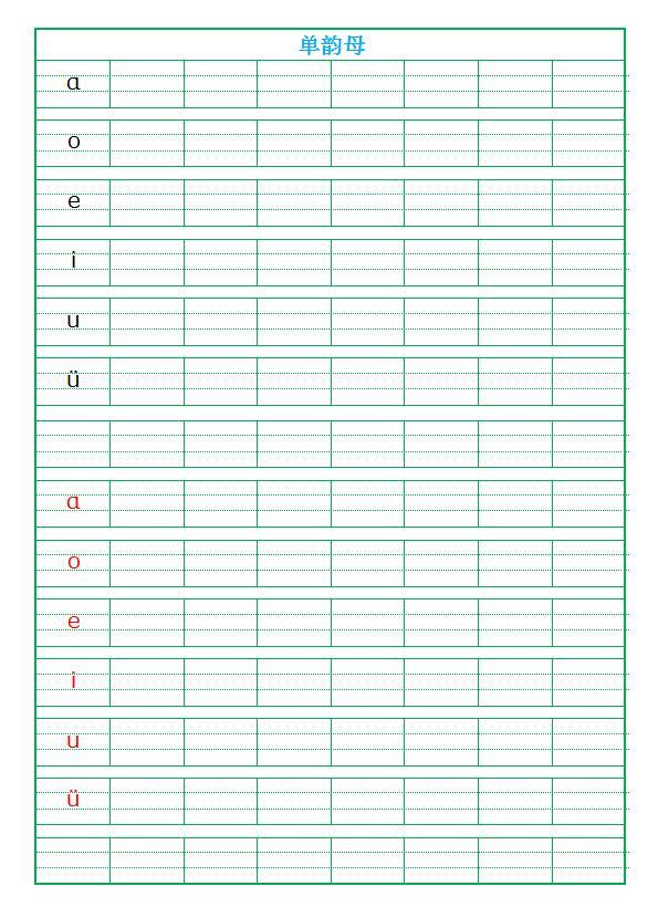 拼音四线三格模板，拼音四线三格模板word（最全的汉语拼音记忆方法+书写格式）
