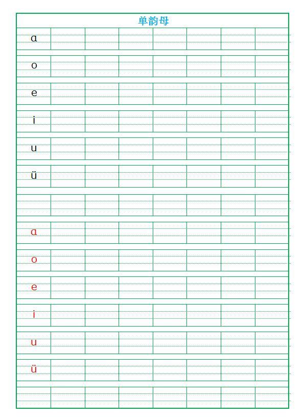 拼音四线三格模板，拼音四线三格模板word（最全的汉语拼音记忆方法+书写格式）