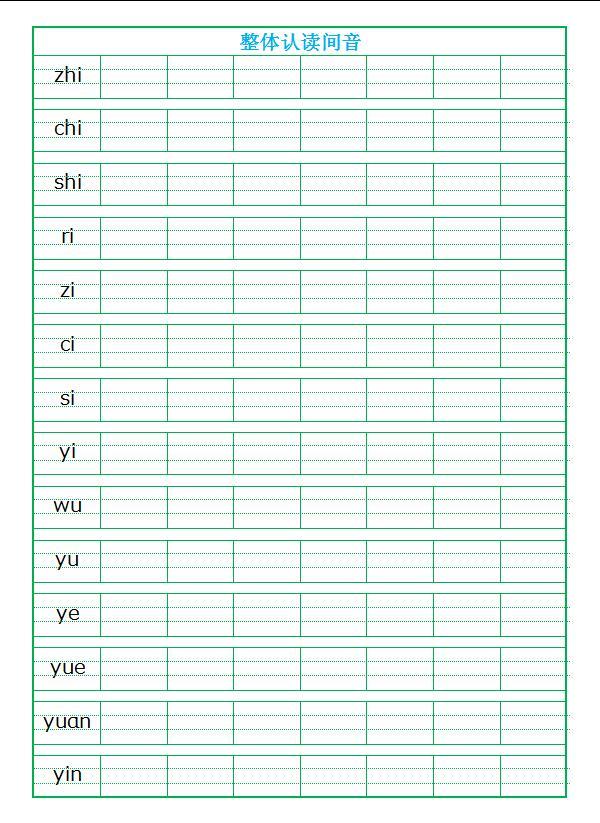 拼音四线三格模板，拼音四线三格模板word（最全的汉语拼音记忆方法+书写格式）