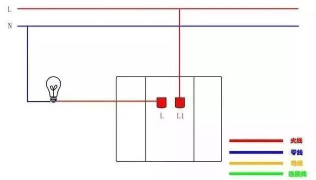 双开单控开关怎么接线，4线双开单控开关怎么接线