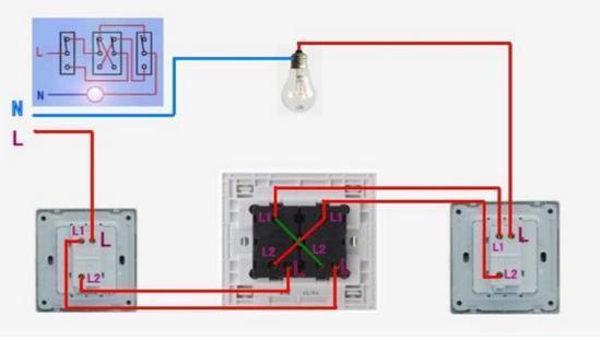 双开单控开关怎么接线，4线双开单控开关怎么接线