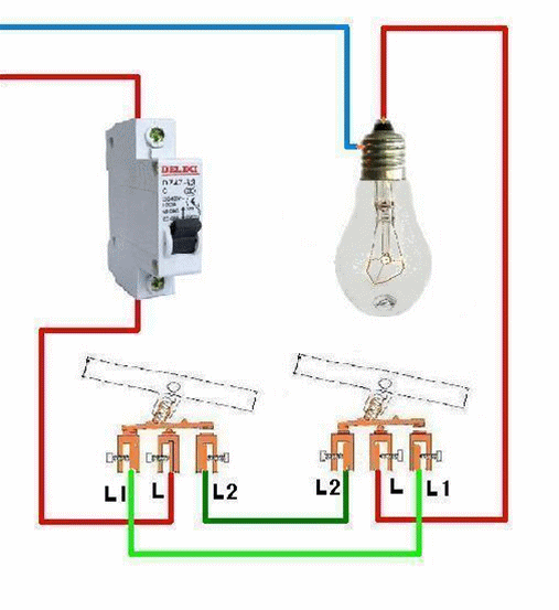 双开单控开关怎么接线，4线双开单控开关怎么接线