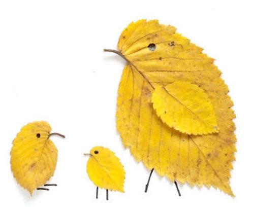 动物叶子画手工简单又好看，22款树叶创意动物画