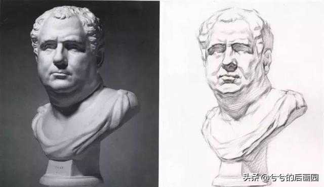 素描石膏头像4个阶段，常见石膏素描头像