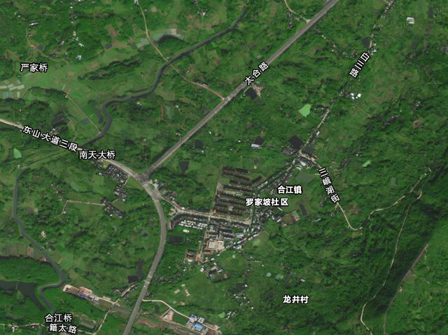 四川天府新区区域图，天府新区直管区原12镇卫星图像赏析