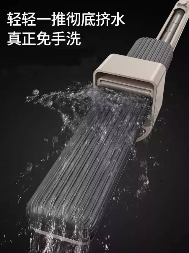 懒人拖把伸缩，专利滚轮自动脱水