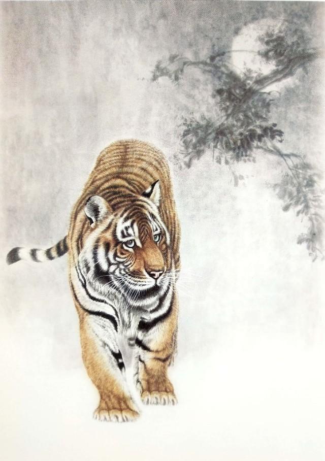 画虎怎么画才好，老虎画法-陈家明画虎