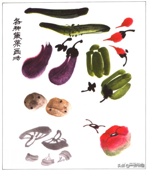 写意蔬果番茄的画法，写意蔬果画法步骤示范