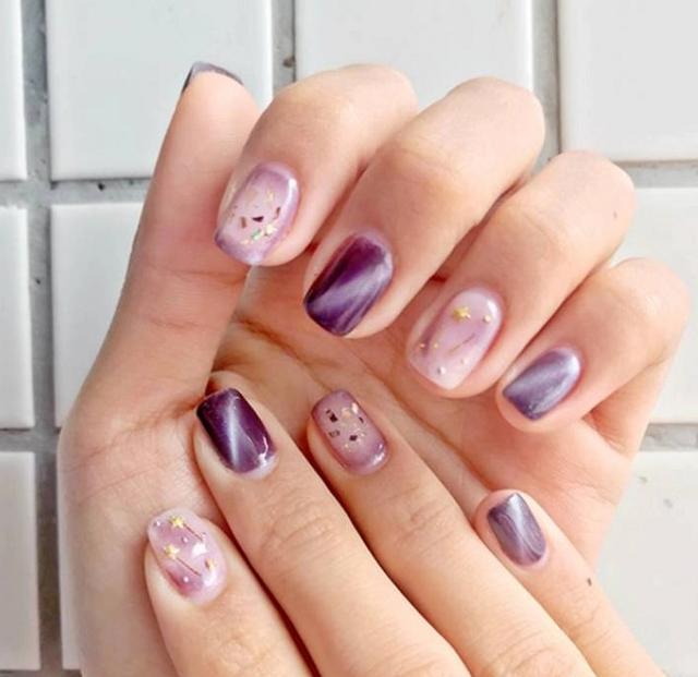 自然的猫眼美甲，超闪的猫眼美甲，美爆了！