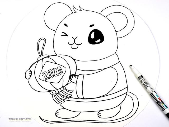 绘制灯笼儿童画，创意儿童画教程