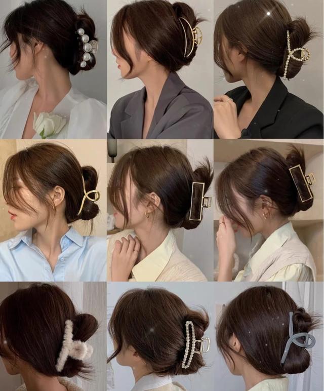 鲨鱼夹已经烂大街，鲨鱼发夹的正确夹法中长发慵懒