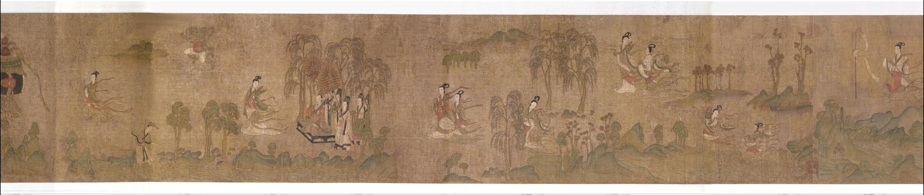 白描人物画东晋顾恺之代表作，提出“白描”的绘画理念