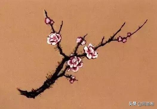 简单国画梅花，怎么样用圈点结合画法画梅花